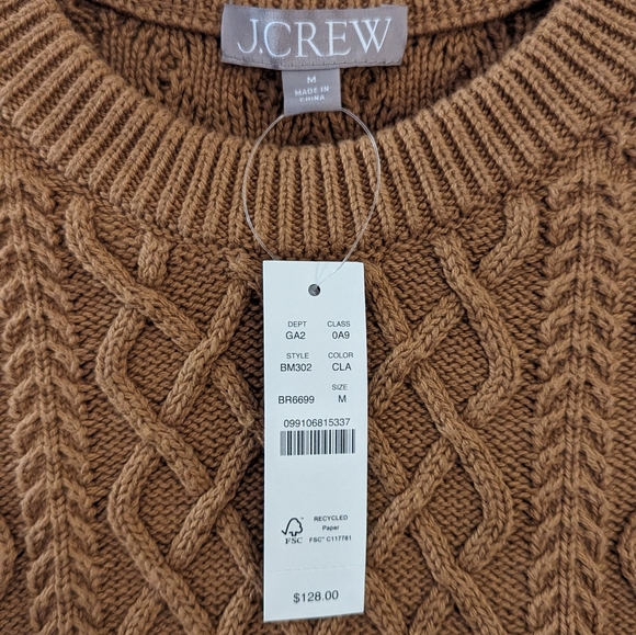 NWT JCrew brown camel knit sweater Medium - Picture 2 of 4